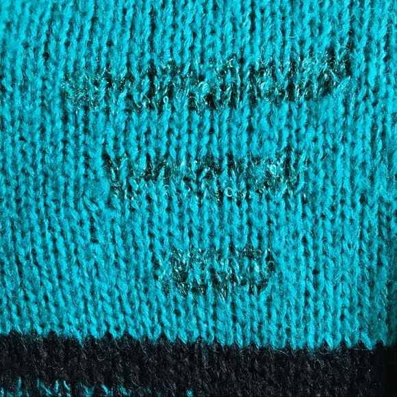 Susann D Vintage Teal Geometric Shapes Sweater L - Picture 7 of 14